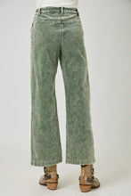 Mystree Washed Corduroy Trousers - Washed Green or Washed Black