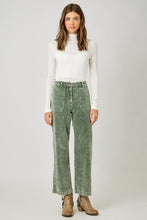 Mystree Washed Corduroy Trousers - Washed Green or Washed Black
