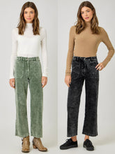 Mystree Washed Corduroy Trousers - Washed Green or Washed Black