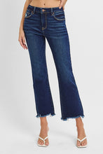 Risen High Rise Crop Straight Slim Jeans - Dark