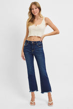 Risen High Rise Crop Straight Slim Jeans - Dark