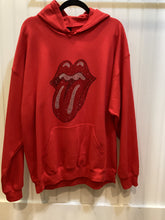 Red Hooded Sweatshirt with Bling