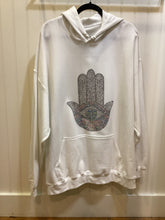 White Hooded Sweatshirt with Bling