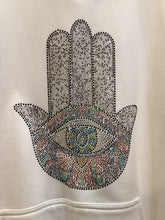 White Hooded Sweatshirt with Bling
