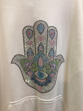 White Hooded Sweatshirt with Bling