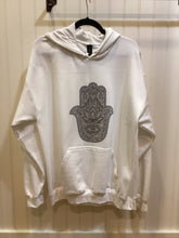 White Hooded Sweatshirt with Bling