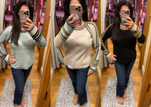 Mystree Raglan Sleeve Sweater Top - Sea foam, Stone Or Black