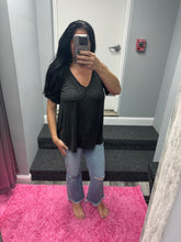 POL V-neck short sleeve chest pocket slub knit tee - Assorted Colors