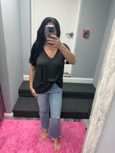 POL V-neck short sleeve chest pocket slub knit tee - Assorted Colors