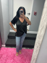 POL V-neck short sleeve chest pocket slub knit tee - Assorted Colors