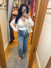 VERVET by Flying Monkey High Rise Drawstring Waistband Wide Leg Jeans - Reassure