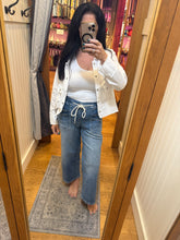 VERVET by Flying Monkey High Rise Drawstring Waistband Wide Leg Jeans - Reassure