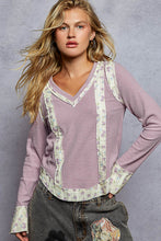 POL V-neck long sleeve regular fit top in rib - Assorted Colors