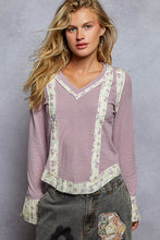 POL V-neck long sleeve regular fit top in rib - Assorted Colors