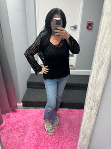 EVERYDAY CROCHET TOP - BLACK, BEIGE and WHITE