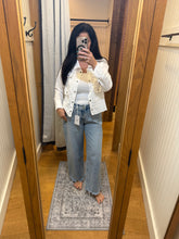 VERVET by Flying Monkey Mid Rise Frayed Hem Ankle Wide Leg Jeans