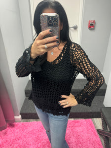 EVERYDAY CROCHET TOP - BLACK, BEIGE and WHITE