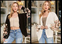 Multi Color Sleeve Crochet Cardigan - Black or Off White