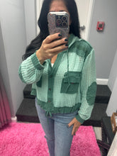 POL Open knit button down pocket hooded shirt top - Assorted Colors