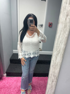 EVERYDAY CROCHET TOP - BLACK, BEIGE and WHITE
