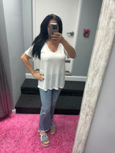 POL V-neck short sleeve chest pocket slub knit tee - Assorted Colors
