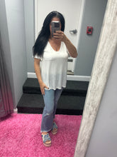 POL V-neck short sleeve chest pocket slub knit tee - Assorted Colors
