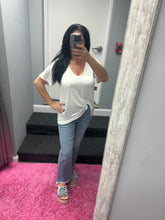 POL V-neck short sleeve chest pocket slub knit tee - Assorted Colors