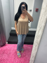 POL V-neck short sleeve chest pocket slub knit tee - Assorted Colors