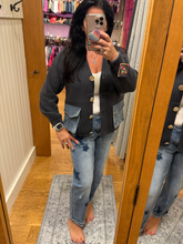 Denim Pockets Cardigan - Charcoal, Beige or Light Grey