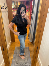 SIXFIFTY MAREN | RIBBED BUTTON DOWN FLUTTER SLEEVE - BLACK, NAVY OR WHITE