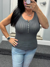 WASHED RIBBED SCOOP NECK TANK TOP - ASSORTED COLORS
