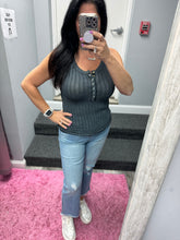 WASHED RIBBED SCOOP NECK TANK TOP - ASSORTED COLORS