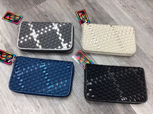 Neoprene Handwoven Wallet w/ Metallic Detailing - Assorted Colors