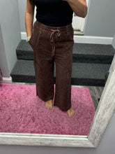 WASHED LINEN ELASTIC BAND WAIST CARGO PANTS - ASSORTED COLORS