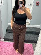 WASHED LINEN ELASTIC BAND WAIST CARGO PANTS - ASSORTED COLORS