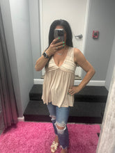 POL Sleeveless v-neck babydoll loose fit knit top - Assorted Colors