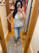 Luxeair Ribbed Relaxed V-Neck Tank Top- Assorted Colors