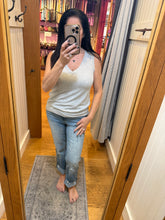 Luxeair Ribbed Relaxed V-Neck Tank Top- Assorted Colors