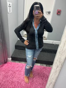 Washed Thermal Button Down Top - Assorted Colors