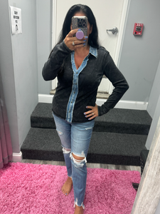 Washed Thermal Button Down Top - Assorted Colors
