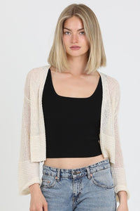 Light Weight Open Knit Cardigan Sweater - Assorted Colors