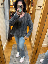 Distressed Mineral Washed Sweater - Charcoal or Mocha