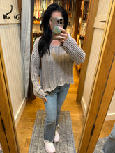 Distressed Mineral Washed Sweater - Charcoal or Mocha