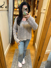 Distressed Mineral Washed Sweater - Charcoal or Mocha