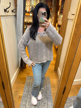 Distressed Mineral Washed Sweater - Charcoal or Mocha