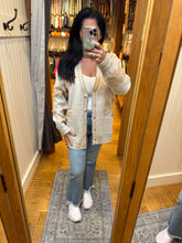 Button Down Floral Sweater Cardigan - Grey or Oatmeal