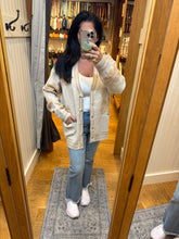 Button Down Floral Sweater Cardigan - Grey or Oatmeal