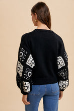 Handmade Granny Square Crochet Sweater - Black
