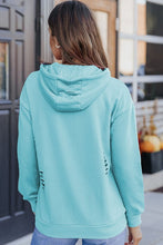 Shabby Distressed Drawstring Hoodie - Pink, White or Light Blue