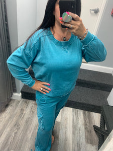 VINTAGE HAVANA ANCHOR BLUE OVERSIZED CREWNECK